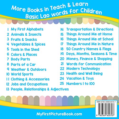 My First Lao Alphabets Picture Book with English Translations: Bilingual Early Learning & Easy Teaching Lao Books for Kids (Teach & Learn Basic Lao words for Children)