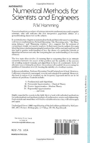 Numerical Methods for Scientists and Engineers (Dover Books on Mathematics) — back cover