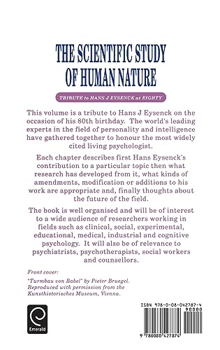 Scientific Study of Human Nature: Tribute to Hans J.Eysenck at Eighty