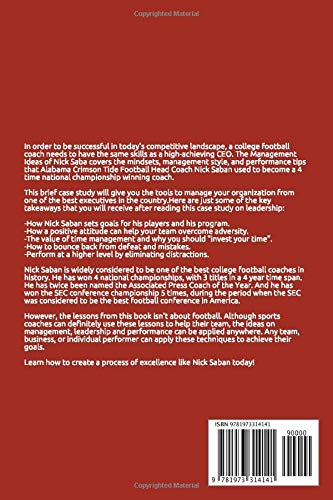 The Management Ideas of Nick Saban: A Leadership Case Study of the Alabama Crimson Tide Football Head Coach