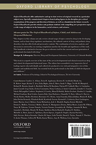 The Oxford Handbook of Infant, Child, and Adolescent Sleep and Behavior (Oxford Library of Psychology)