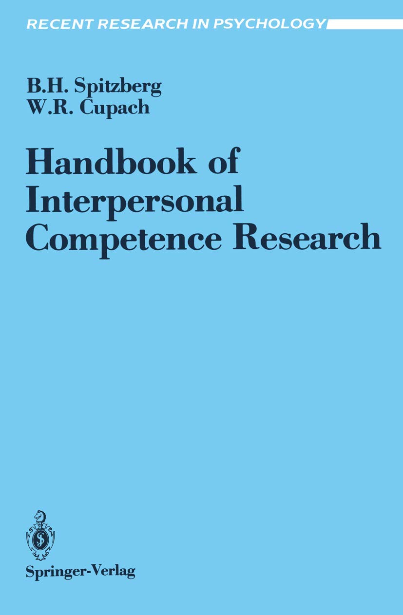 Handbook of Interpersonal Competence Research (Recent Research in Psychology)