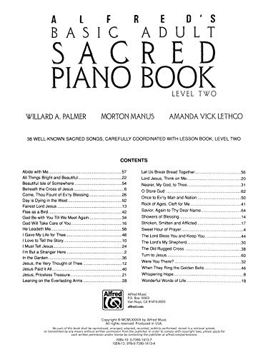Alfred's Basic Adult Piano Course Sacred Book, Bk 2 (Alfred's Basic Adult Piano Course, Bk 2)