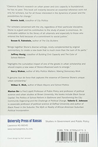 Power in the City: Clarence Stone and the Politics of Inequity (Studies in Government and Public Policy)