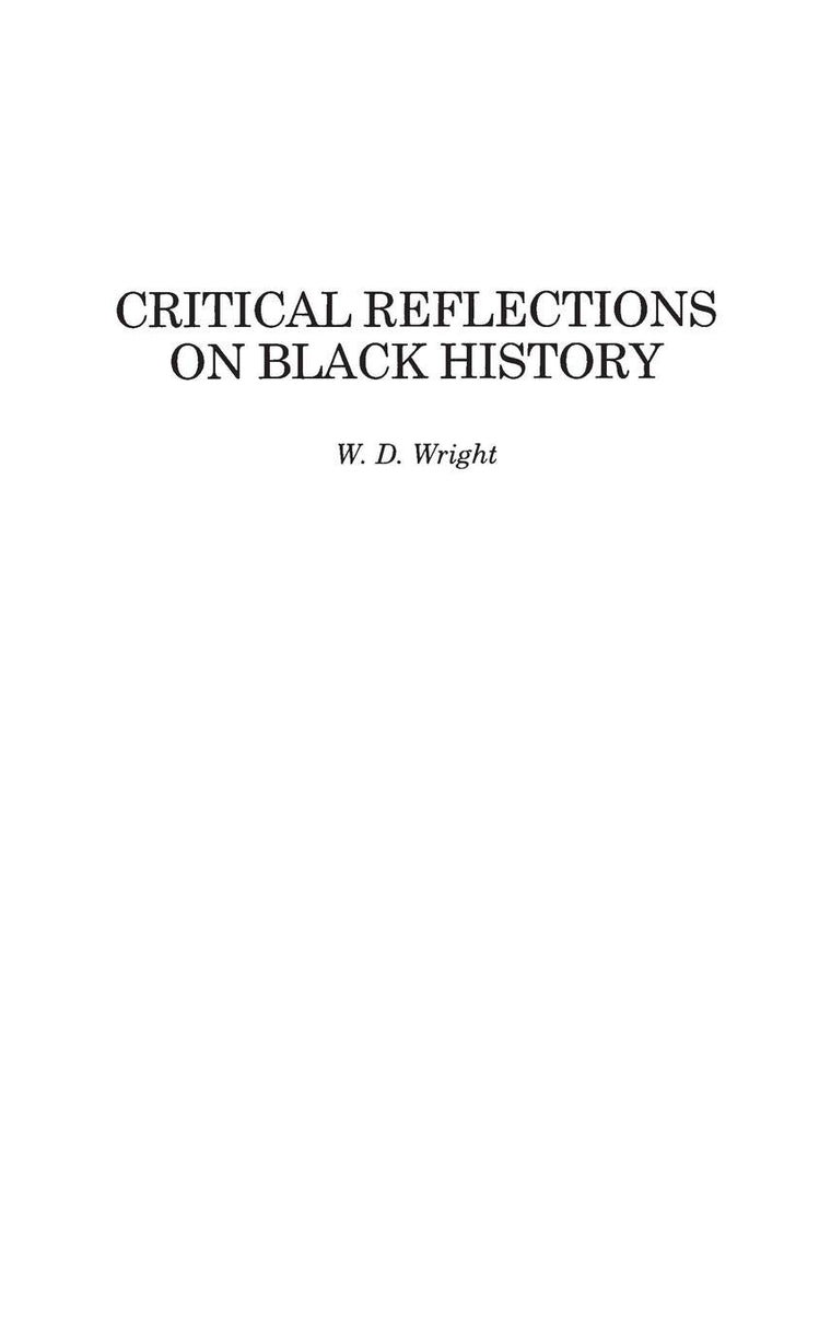 Critical Reflections on Black History: