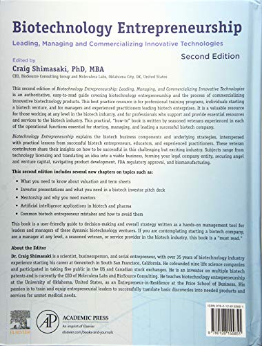Biotechnology Entrepreneurship: Leading, Managing and Commercializing Innovative Technologies