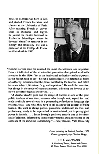 A Barthes Reader — back cover