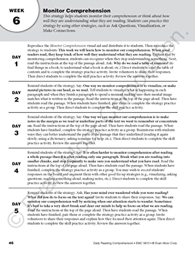 Evan-Moor Evan-Moor Daily Reading Comprehension Book, Teacher's Eddition, Grade 3