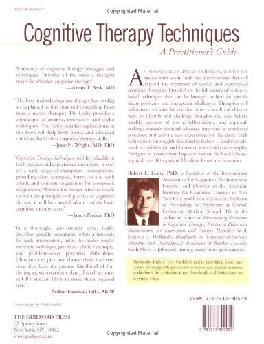 Cognitive Therapy Techniques, First Edition: A Practitioner'