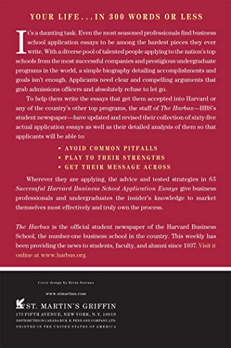 65 Successful Harvard Business School Application Essays, Second Edition: With Analysis by the Staff of The Harbus, the Harvard Business School Newspaper
