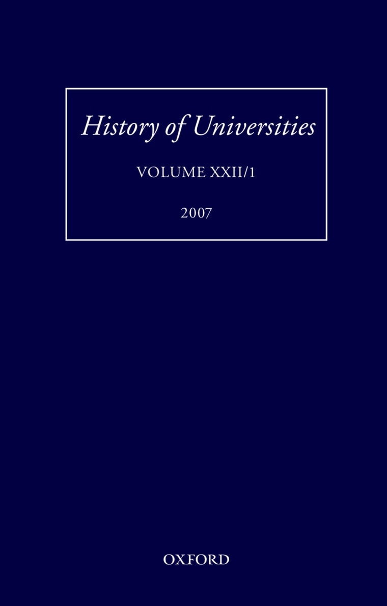 History of Universities: Volume XXII/1 (History of Universities Series)