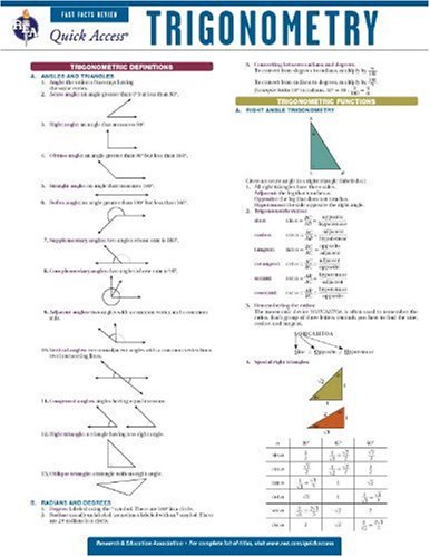 Trigonometry - REA's Quick Access Reference Chart (Quick Access Reference Charts)