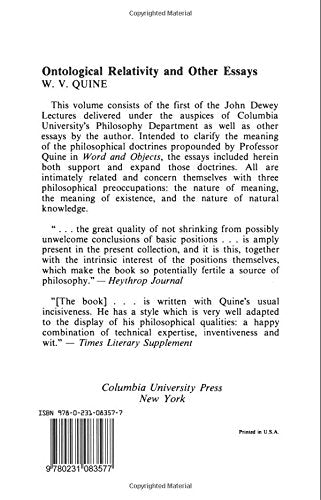 Ontological Relativity & Other Essays