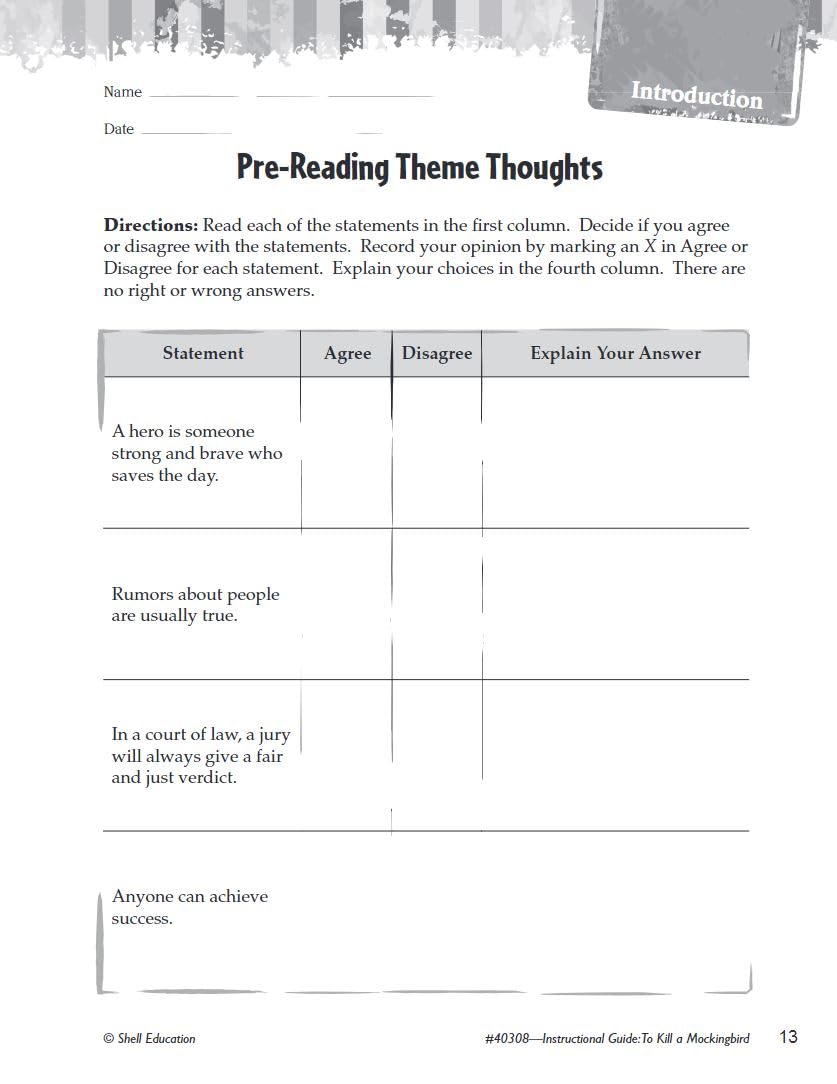 To Kill a Mockingbird: An Instructional Guide for Literature - Novel Study Guide for 6th-12th Grade Literature with Close Reading and Writing Activities (Great Works Classroom Resource)