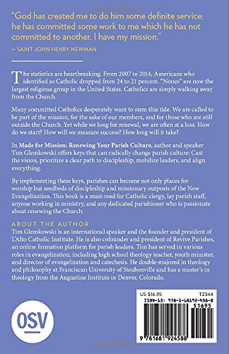 Made for Mission: Renewing Your Parish Culture — back cover
