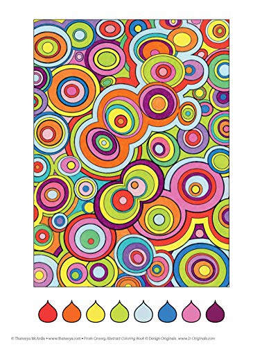 Groovy Abstract Coloring Book (Design Originals) (Coloring is Fun) Relaxing & Meditative Beginner-Friendly Art Activities with Swirls, Doodles, Shapes, and Patterns on High-Quality Perforated Paper
