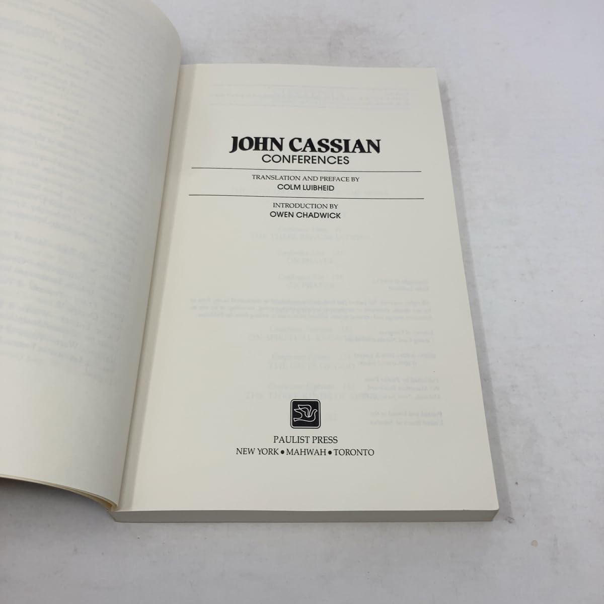 John Cassian: Conferences (Classics of Western Spirituality (Paperback))