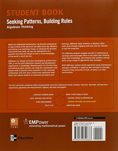 EMPower Math, Seeking Patterns, Building Rules: Algebraic Thinking, Student Edition