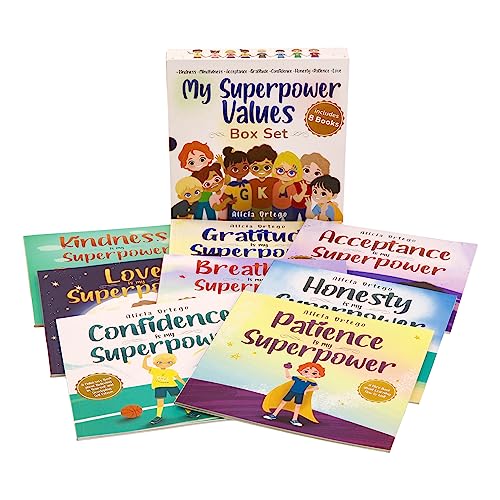 My Superpower Values 8 Book Box Set (Books 1-8: Kindness, Mindfulness, Acceptance, Gratitude, Confidence, Honesty, Patience, and Love) (My Superpower Books)