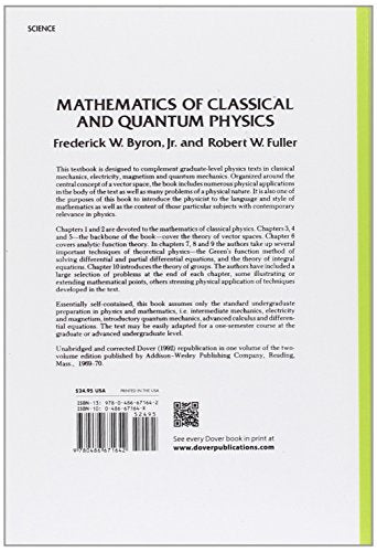 Mathematics of Classical and Quantum Physics (Dover Books on Physics) — back cover
