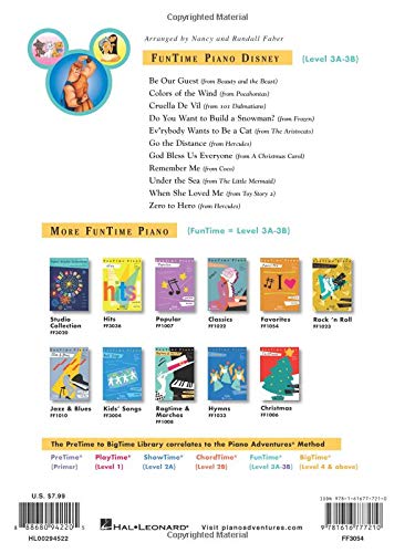 FunTime Piano Disney - Piano Sheet Music  11 Classic & Modern Disney Songs for Level 3A-3B  Arranged for Easy Learning  Includes Beauty and the Beast, Frozen, Hercules, Coco & More