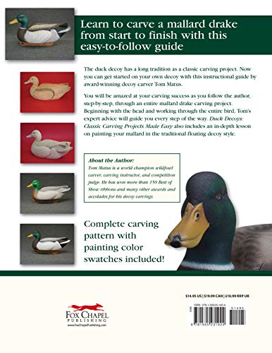 Duck Decoys: Classic Carving Projects Made Easy (Fox Chapel Publishing) Carve a Traditional Mallard Drake from Start-to-Finish, including Patterns, Paint Swatches, and Expert Step-by-Step Instruction