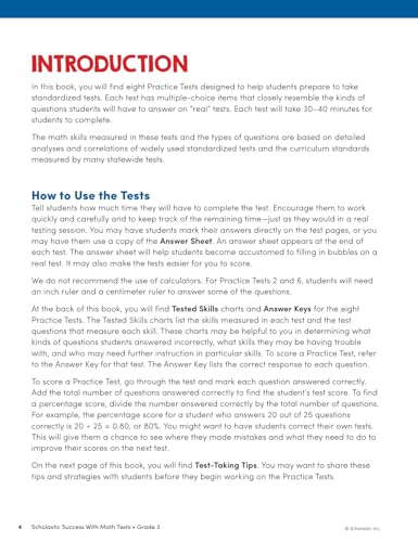 Scholastic Success with Math Tests Grade 3 Workbook