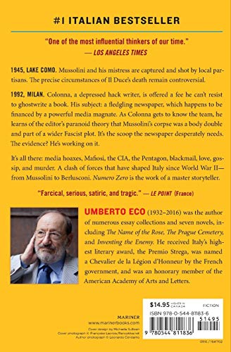 Numero Zero: An Acclaimed Political Thriller Unraveling Mussolini's Conspiracy, Media Hoaxes, and Italian History