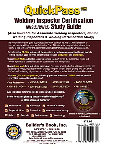 Certified Welding Inspector AWS/CWI QuickPass Study Guide based on AWS D1.1 2020
