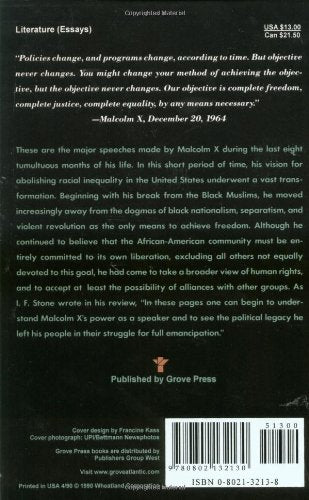 Malcolm X Speaks: Selected Speeches and Statements — back cover