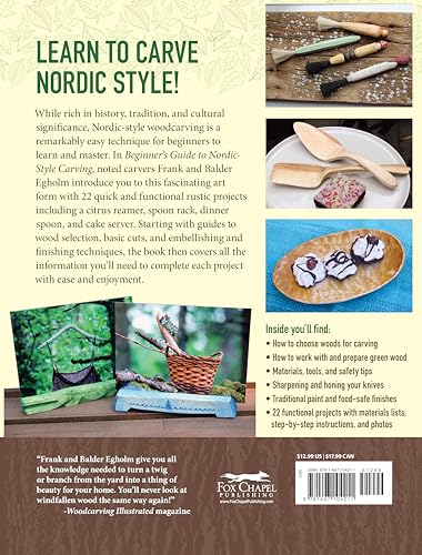 Beginner's Guide to Nordic-Style Carving: 22 Functional Projects Including Spoons, Bowls & Cups (Fox Chapel Publishing) Carve a Comb, Kuksa Cup, Wall Shelf, and More, Plus How to Work with Green Wood