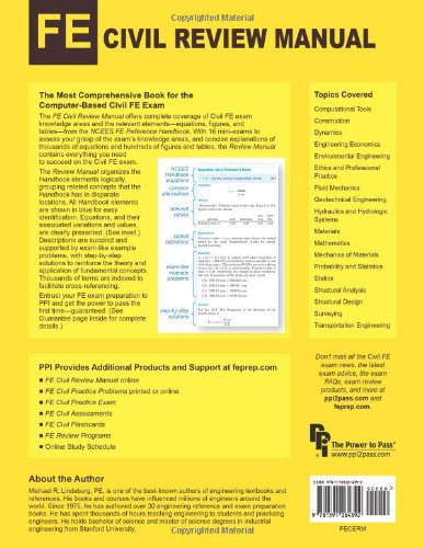 FE Civil Review Manual by Lindeburg PE, Michael R.