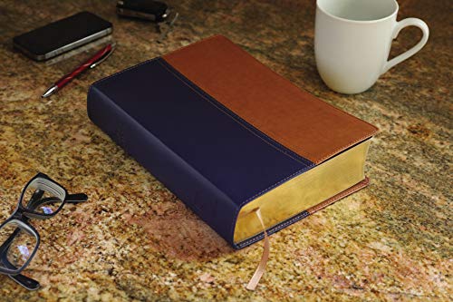 NIV, KJV, Parallel Bible, Large Print, Leathersoft, Navy/Tan: The World's Two Most Popular Bible Translations Together