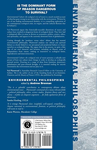 Environmental Culture: The Ecological Crisis of Reason (Environmental Philosophies) — back cover