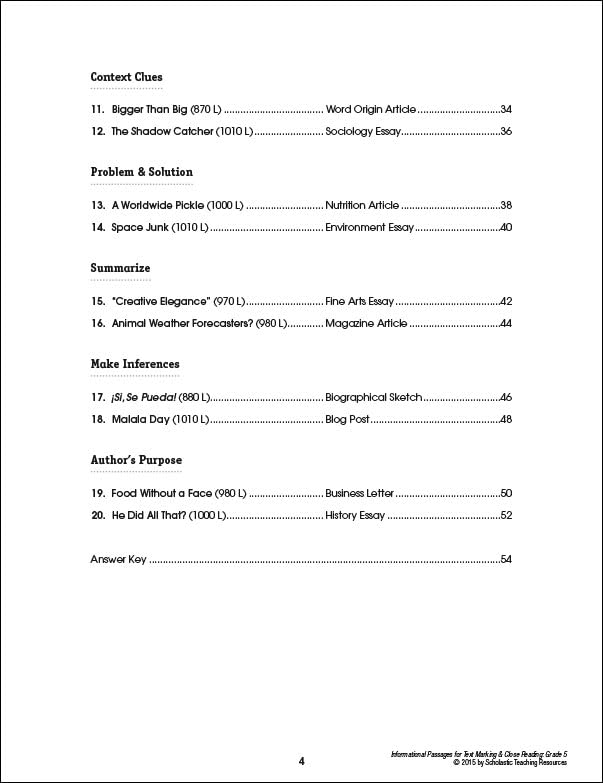 Informational Passages for Text Marking & Close Reading: Grade 5: 20 Reproducible Passages With Text-Marking Activities That Guide Students to Read Strategically for Deep Comprehension