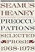 Preoccupations: Selected Prose, 1968-1978