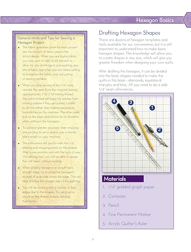 Hexagon Happenings: Complete Step-by-Step Photo Guide to Hexagon Techniques with 15 Quilts & Projects (Landauer) Finish Big Quilts Fast; Projects include a Table Mat, Runner, Bag, & Pincushion
