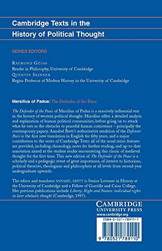 Marsilius of Padua: The Defender of the Peace (Cambridge Texts in the History of Political Thought)