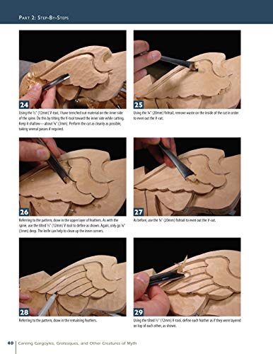 Carving Gargoyles, Grotesques, and Other Creatures of Myth: History, Lore, and 12 Artistic Patterns (Fox Chapel Publishing) 350 Photos, 2 Step-by-Step Projects, Woodcarving Techniques, Tips, and More