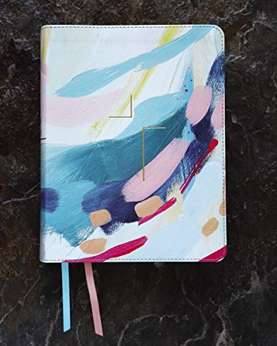 The Jesus Bible Artist Edition, NIV, (With Thumb Tabs to Help Locate the Books of the Bible), Leathersoft, Multi-color/Teal, Thumb Indexed, Comfort Print