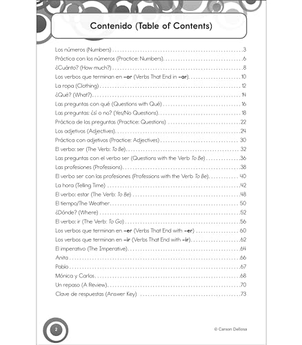 Carson Dellosa Skill Builders Grades 6-8 Level 2 Spanish Workbook, Vocabulary, Parts of Speech, Questions, and More, Middle School Classroom or Homeschool Curriculum