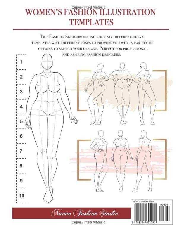 Fashion Sketchbook with Curvy Figure Template: Plus Size Fashion Sketchbook with 10-Head Female Croquis | Curvy Fashion Sketchbook for Womens fashion ... for Fashion Designers or Aspiring Designers
