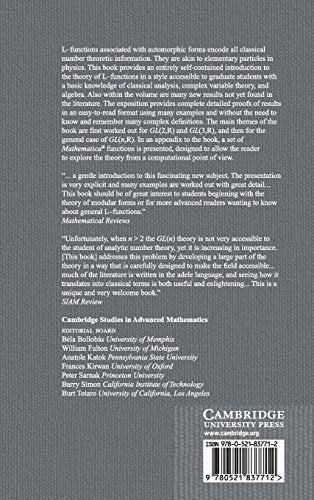 Automorphic Forms and L-Functions for the Group GL(n,R) (Cambridge Studies in Advanced Mathematics, Series Number 99)
