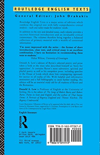 Byron: Selected Poetry and Prose (Routledge English Texts)