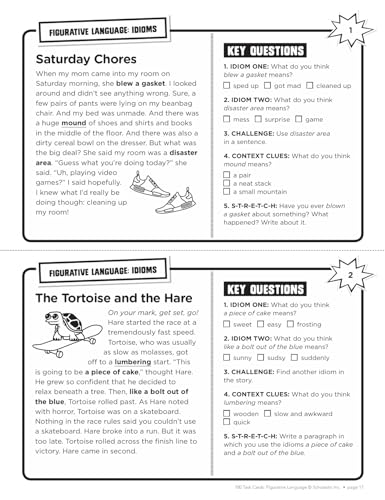 100 Task Cards: Figurative Language: Reproducible Mini-Passages With Key Questions to Boost Reading Comprehension Skills