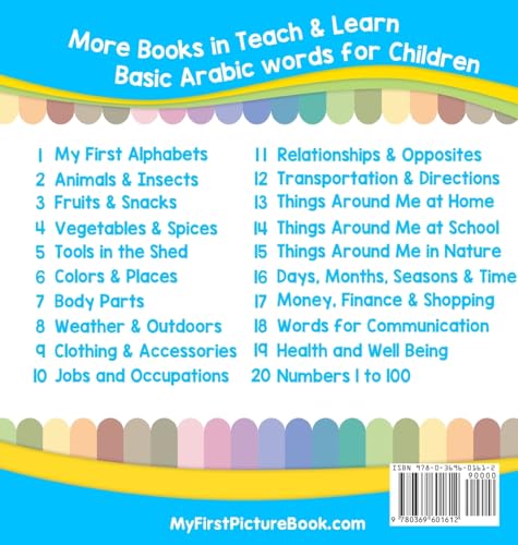 My First Arabic Alphabets Picture Book with English Translations: Bilingual Early Learning & Easy Teaching Arabic Books for Kids (Teach & Learn Basic Arabic Words for Children)