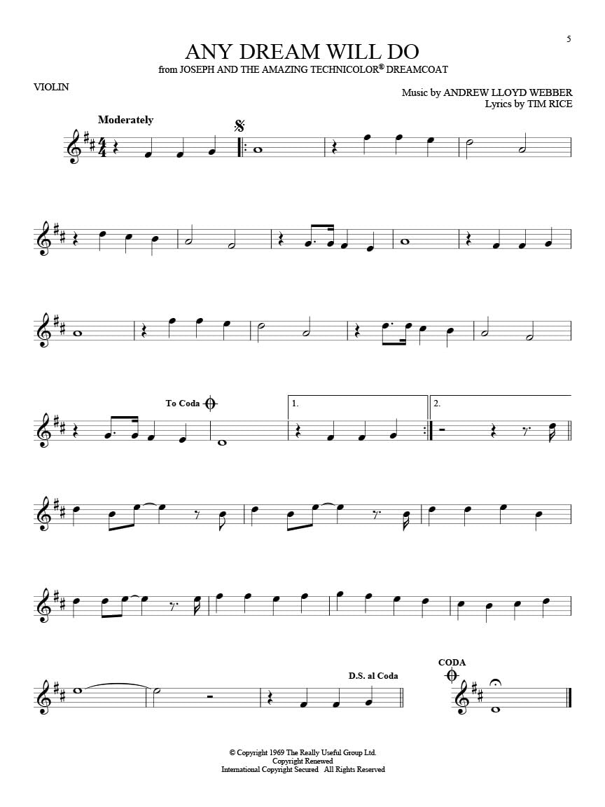 101 Broadway Songs for Violin
