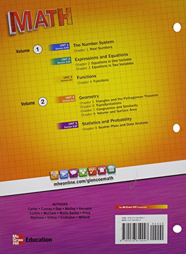 Glencoe Math, Course 3, Student Edition, Volume 2 (MATH APPLIC & CONN CRSE)