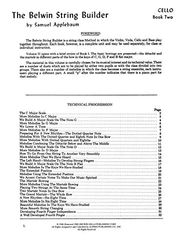String Builder, Bk 2: A String Class Method (for Class or Individual Instruction) - Cello (Belwin Course for Strings, Bk 2)