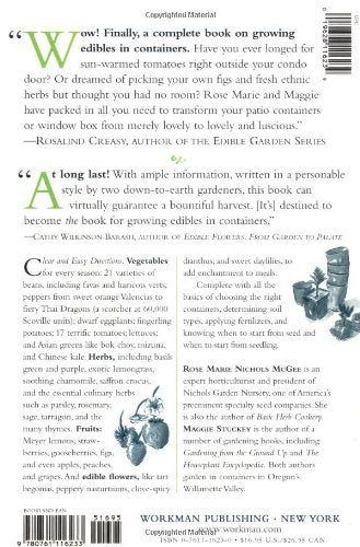 McGee & Stuckey's Bountiful Container: Create Container Gardens of Vegetables, Herbs, Fruits, and Edible Flowers — back cover